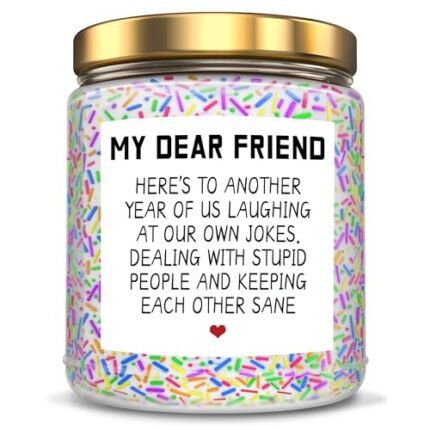 LOTICONA Birthday Gifts for Women, Best Friend Gift, Happy Birthday Candle, Funny Best Friend Friendship Gifts for Women Bestie BFF Coworker