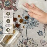 Rugxara 5x7 Washable Floral Boho Vintage Area Rug - Soft, Non-Slip Low Pile Carpet for Bedrooms & Kids Rooms (Grey) - Image 6