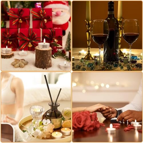 51U1BXA4MLL._SL500_.jpg 32Pcs White Unscented Tea Light Candles - 4-Hour Burn Time for Home, Weddings & Emergencies - Image 5