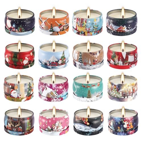 51UmlAOaviL._SL500_.jpg 16-Pack Christmas Scented Candles Gift Set - Long-Lasting Soy Wax Aromatherapy - Perfect for Women, Home Decor & Holiday Gifts. - Image 9