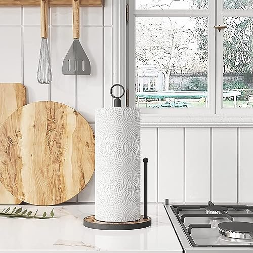 51V67xRDCSL._SL500_.jpg OROPY Heavy-Duty Wood Paper Towel Holder for Countertop - Fits Standard & Jumbo Rolls (Brown) - Image 4