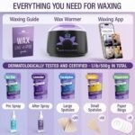 Tress Wellness Brazilian Waxing Kit - Sensitive Skin Friendly, Easy to Use, with Digital Display, Black & Purple Floral Design - Image 2