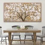 Large Framed Gold Abstract Tree of Life Canvas Art – Modern Home Decor, Ready to Hang (30"x60") - Image 3
