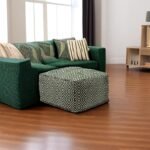 Signature Design by Ashley Abacy Square Handwoven Pouf with Geometric Pattern in Green & Beige - Image 5