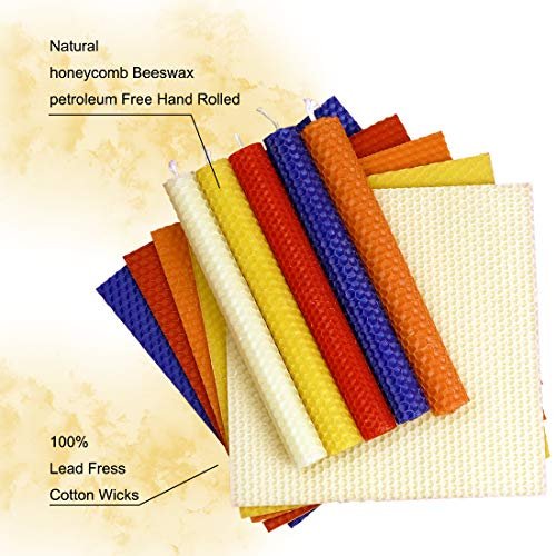 51Xoeb7dLoL._SL500_.jpg DEYBBY 8-inch Dripless Beeswax Taper Candles - Smokeless, 4-Hour Burn Time, Flat Top (Pack of 6) - Image 7