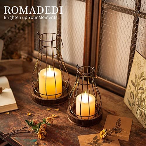 51XzIyel4YL._SL500_.jpg Romadedi Lantern Farmhouse Decor - Rustic Candle Holders for Living Room, Kitchen, Dining, and Outdoor Spaces. - Image 2