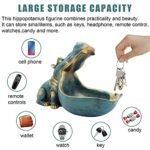 Aboxoo Large Hippo Statue – Dark Blue Resin Figurine, Candy Dish, Key Bowl, Decor Box for Home & Office. - Image 3