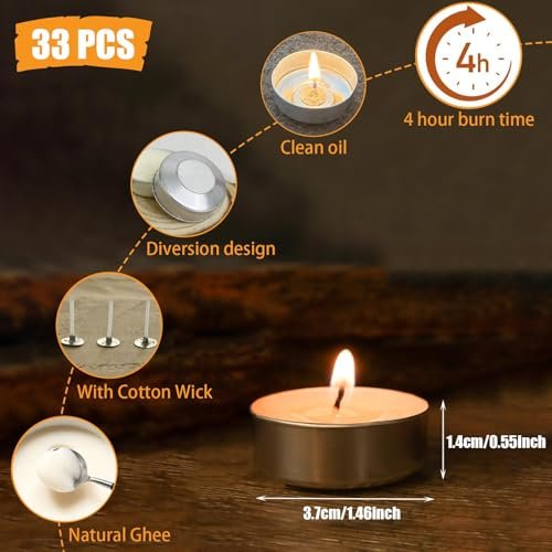 51ZNrYSZ9KL._SL500_.jpg 32Pcs White Unscented Tea Light Candles - 4-Hour Burn Time for Home, Weddings & Emergencies - Image 2