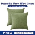 MIULEE Set of 2 Soft Sage Green Chenille 18x18 Inch Throw Pillow Covers for Sofa Living Room - Image 6