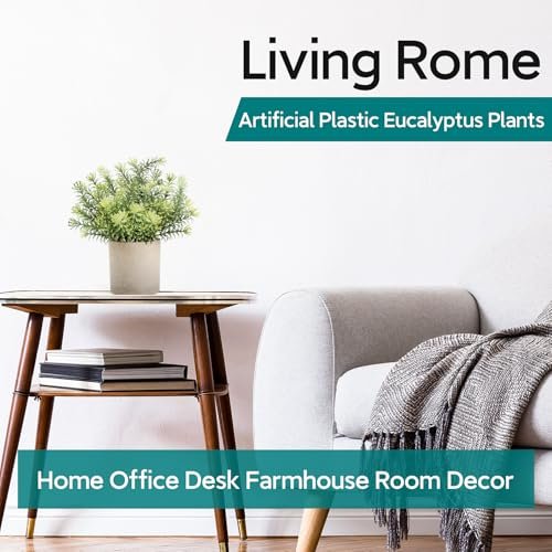 51ZXwjsg-XL._SL500_.jpg Der Rose 3-Pack Mini Fake Eucalyptus Plants - Perfect Artificial Decor for Home, Office, or Bathroom - Image 5