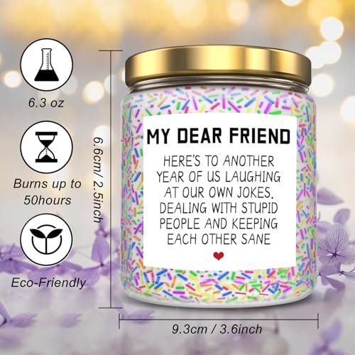51acRdM7f2L._SL500_.jpg LOTICONA Birthday Gifts for Women: Humorous Candles for Best Friends & BFF Coworkers. - Image 5
