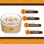 DEYBBY Large Beeswax Jar Candle - 3 Wick Natural Honey Scented Candle Gift - 22 Hours Burn Time - Image 3