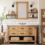 QEEIG Wall-Mounted Bathroom Shelves Over Toilet - Rustic Brown Floating Shelf Set of 3, 16" for Toilet Paper Storage and Farmhouse Decor. - Image 6