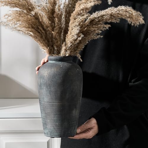 51b9JJBB1L._SL500_.jpg Vaseking 11" Rustic Ceramic Vase: Minimalist Farmhouse Decor for Living Room, Wedding, and Table Settings. - Image 3