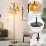 68" Rattan Floor Lamp - 3-Light Boho Tree Light with Natural Shade for Coastal & Bohemian Decor - Image 4