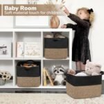 Goodpick Cube Storage Bins - Woven Baskets for Towels, Books, Shoes, Closets, and Toys, 13"x10"x9" - Image 3