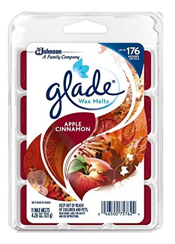 Glade Wax Melts Air Freshener, Scented Candles with Essential Oils for Home and Bathroom, Apple Cinnamon, 8 Count
