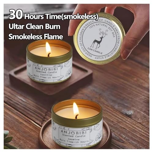 51f5WHoq0SL._SL500_.jpg Vanilla Scented Candle Gift Set for Women - 2 Pack (Gold) - 2 oz, 15 Hour Burn Time, All-Natural Soy Candles - Image 3