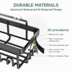 Veken Waterproof Shower Caddy 6-Pack: No-Drill Adhesive Shelves with Soap Holder for Organized Storage. - Image 4