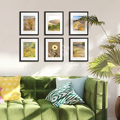 51fQXfLk7bL._SL500_.jpg Upsimples 11x14 Picture Frame Set of 5 - Showcase 8x10 Photos with Mat or 11x14 Without, Black Wall Gallery Frames - Image 2