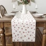 Feelyou Kids Cherry-Pattern Table Runner, 13" x 60", Cute Fruit Decor for Living Room & Dressers - Image 3