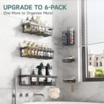 Veken Waterproof Shower Caddy 6-Pack: No-Drill Adhesive Shelves with Soap Holder for Organized Storage. - Image 5