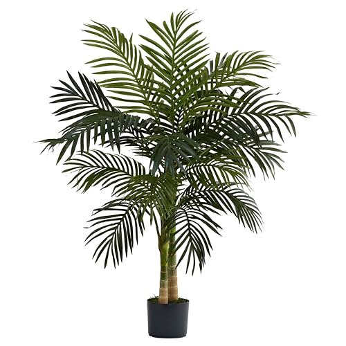 Nearly Natural 4ft Golden Cane Palm Artificial Tree - Perfect Nearly Natural 4ft Golden Cane Palm Artificial Tree