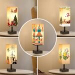 Small Bedside Table Lamp - Minimalist Nightstand Light with Square Fabric Shade for Kids & Office - Image 7