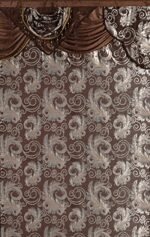GLORY RUGS Jacquard Luxury Brown Curtain Set with Valance – 2 Panels, 55x84 inches for Bedroom, Living Room, Dining Room - Image 2