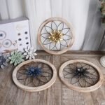 Paquesta 3-Piece Round Farmhouse Wall Decor with 6 Interchangeable Flowers - Rustic 12" Medallion Art for Home. - Image 6