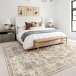 Micgeek 8x10 Washable Vintage Area Rug: Soft, Non-Slip Large Carpet for Living Room, Bedroom, Kitchen, and Home Office - Brown. - Image 3