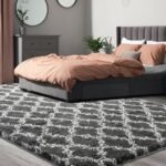 Puremy 5x7 Feet Shag Area Rug: Soft High Pile Indoor Carpet for Living Room, Bedroom, Playroom, Dark Grey/White. - Image 2