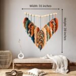 Large Macrame Wall Hanging - Boho Wall Decor for Bedroom - Tapestry 31x39 inches - Image 2