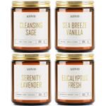 AOOVOO Scented Candles - 4PC Candle Set, 36 oz Soy Candles, Soy Candle for Home Scented, Lavender/Vanilla/Eucalyptus/Sage