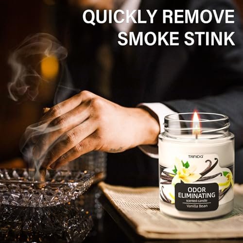 51kXYhdhJrL._SL500_.jpg TRINIDa Vanilla Bean Odor Eliminating Candles: Eliminates 99% of Pet, Smoke, and Food Odors. - Image 5