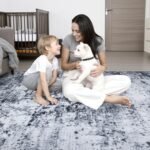 5x7 Washable Modern Abstract Area Rug: Soft, Thin, No-Slip, Stain-Resistant for Living Room, Bedroom, Office. - Image 9