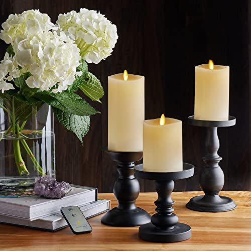 51lYHdQdugL._SL500_.jpg Luminara Flameless LED Ivory Pillar Candles Set of 3 – Safe, Remote-Controlled, Timer-Enabled, Realistic Glow. - Image 2