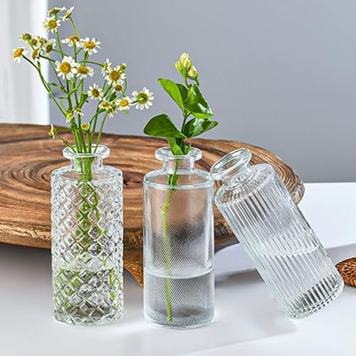 51mElPvactL._SL500_.jpg Brajttt Set of 32 Vintage Glass Bud Vases for Rustic Wedding Centerpieces & Home Decor. - Image 6