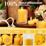 6 Pack of 100% Pure Beeswax Pillar Candles - 192 Hours Burn Time, Dripless & Smokeless - Image 5