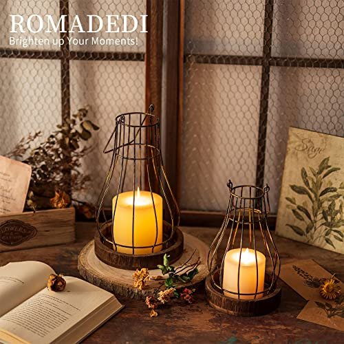 51o1xU4unWL._SL500_.jpg Romadedi Lantern Farmhouse Decor - Rustic Candle Holders for Living Room, Kitchen, Dining, and Outdoor Spaces. - Image 7