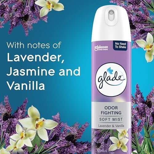 51oe0wgJKvL._SL500_.jpg Glade Air Freshener Room Spray, Lavender & Vanilla, 8 oz (2 pack) for long-lasting odor control. - Image 4