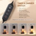 CASTLELIFE Adjustable Candle Warmer Lamp with Timer & Dimmer, Ideal Gift for Mom, Home Decor, Includes 2 Bulbs - Image 3