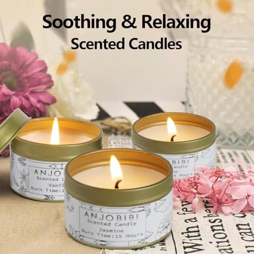 51qK2G6v23L._SL500_.jpg Vanilla Scented Candle Gift Set for Women - 2 Pack (Gold) - 2 oz, 15 Hour Burn Time, All-Natural Soy Candles - Image 2