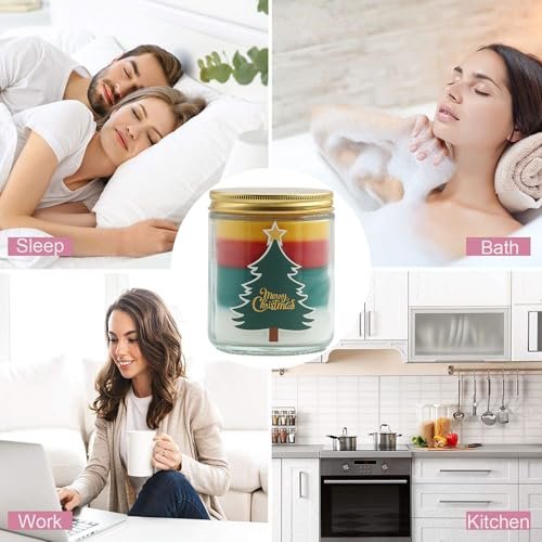 51qU6ZDuRLL._SL500_.jpg Aromatherapy Christmas Candles - Perfect Holiday Gifts for Women, Natural Soy Wax Pine Scented. - Image 6