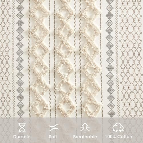 51qYrOzEy6L._SL500_.jpg INK+IVY Imani 100% Cotton 50"x84" Chenille Stripe Curtain - Mid-Century Rod Pocket Drape, Ideal for Living Room & Bedroom Privacy. - Image 3