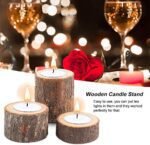 Yikko Personalized Wooden Tea Light Candle Holders - Set of 3 for Weddings, Parties & Home Decor. - Image 5