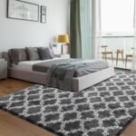 Puremy 5x7 Feet Shag Area Rug: Soft High Pile Indoor Carpet for Living Room, Bedroom, Playroom, Dark Grey/White. - Image 9