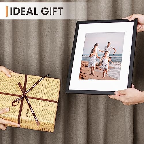 51sBYTLeuGL._SL500_.jpg Upsimples 11x14 Picture Frame Set of 5 - Showcase 8x10 Photos with Mat or 11x14 Without, Black Wall Gallery Frames - Image 8