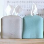 Square PU Leather Tissue Box Cover with Bottom Belt by Carrot's Den | Decorative Organizer for Home & Office - Beige - Image 9