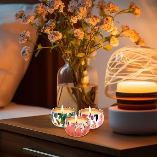 51t7L8h5scL._SL500_.jpg Set of 3 Scented Candles for Relaxation – Natural Soy Wax Aromatherapy Gifts, Long-Lasting Burn - Image 4
